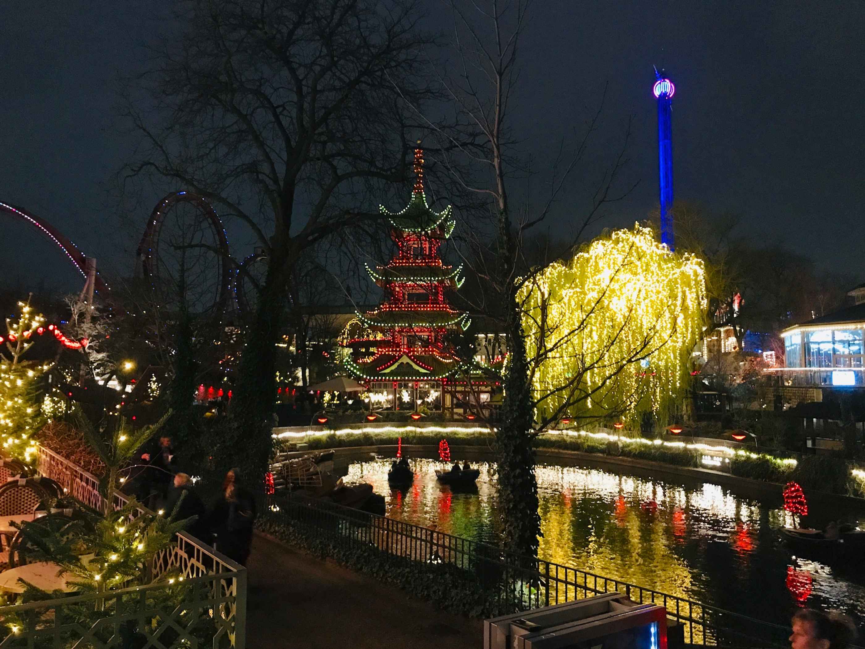 Les attractions de nuit des jardins de Tivoli