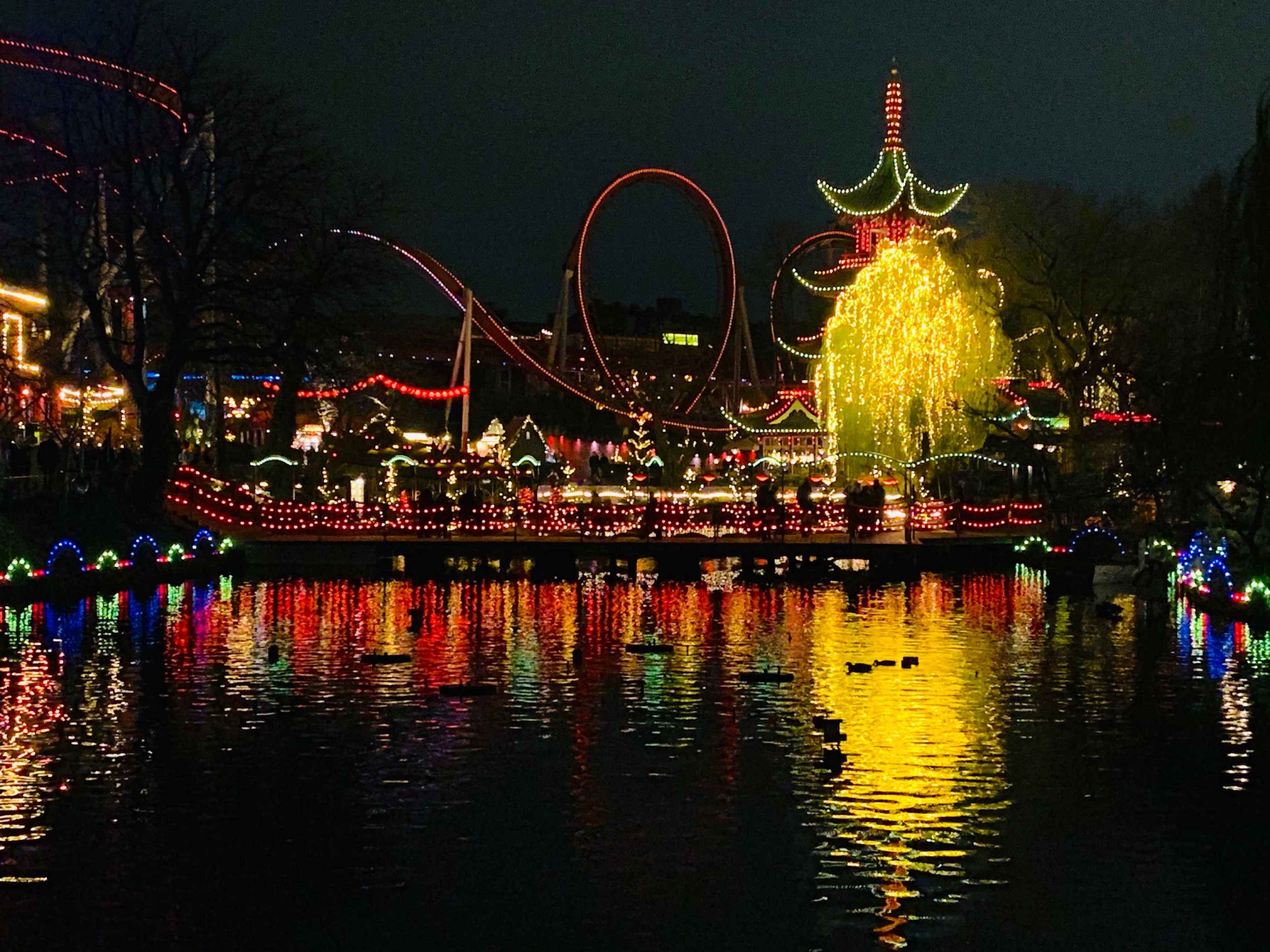 Les attractions de nuit des jardins de Tivoli