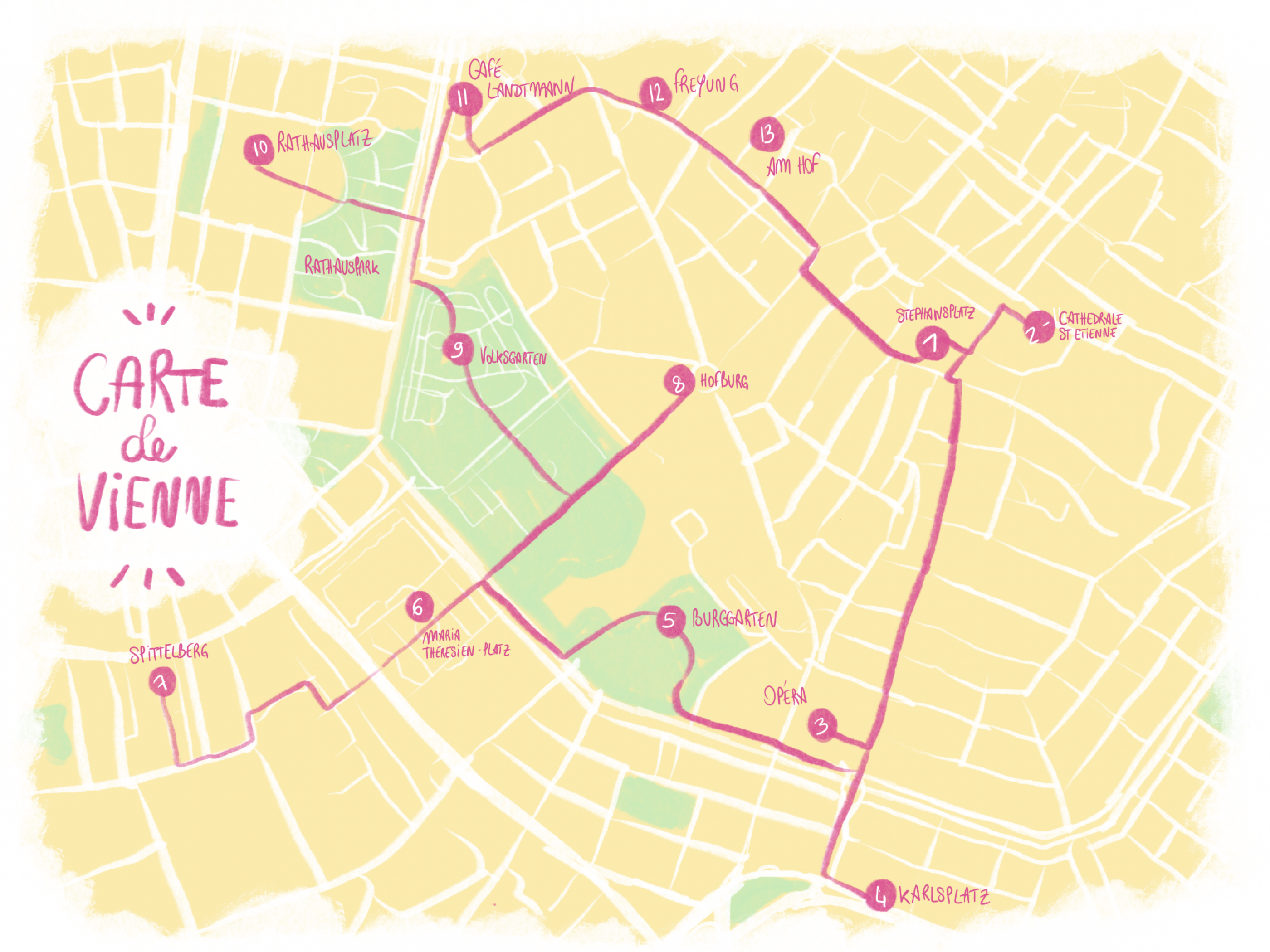Itinéraire à pied pour découvrir les marchés de noël de Vienne